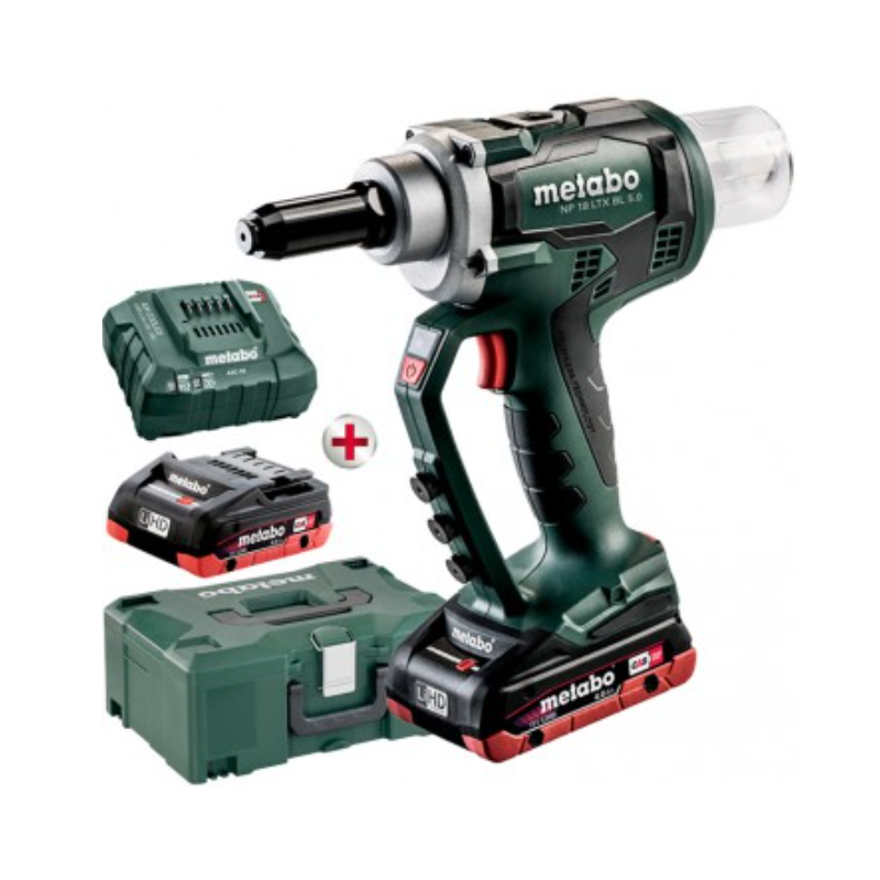 METABO REMACHADORA A BATERÍA NP 18 LTX BL 5.0 + CARGADOR + 2 BATERIAS LiHD 4.0Ah