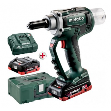 METABO REMACHADORA A BATERÍA NP 18 LTX BL 5.0 + CARGADOR + 2 BATERIAS LiHD 4.0Ah