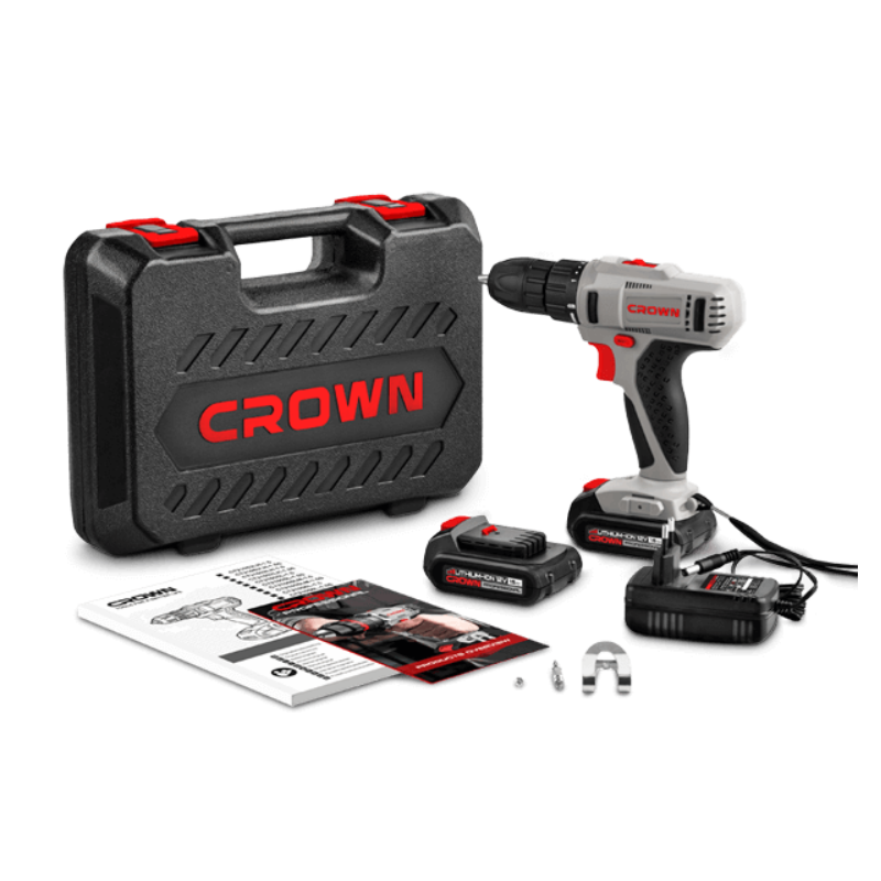 CROWN TALADRO ATORNILLADOR, 2 BATERÍAS 12V/1,5Ah