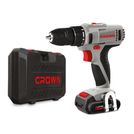 CROWN TALADRO ATORNILLADOR, 2 BATERÍAS 12V/1,5Ah