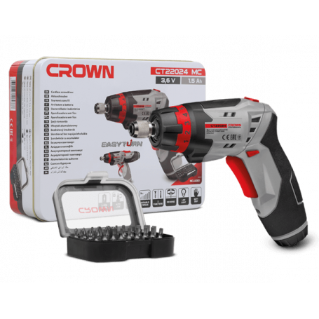 CROWN ATORNILLADOR 3.6W 1.5Ah + ACCESORIOS