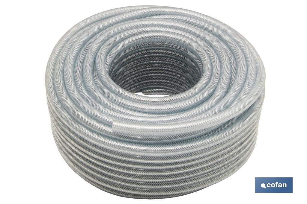 MANGUERA PVC CRISTAL C/REFUERZO 8x14mm/100m