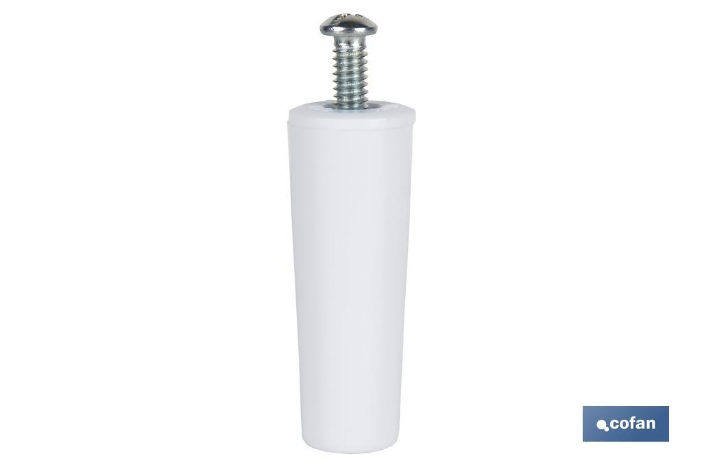 TOPE PERSIANA 60 MM BLANCO CON TORNILLO M-6 VENTA UNITARIA