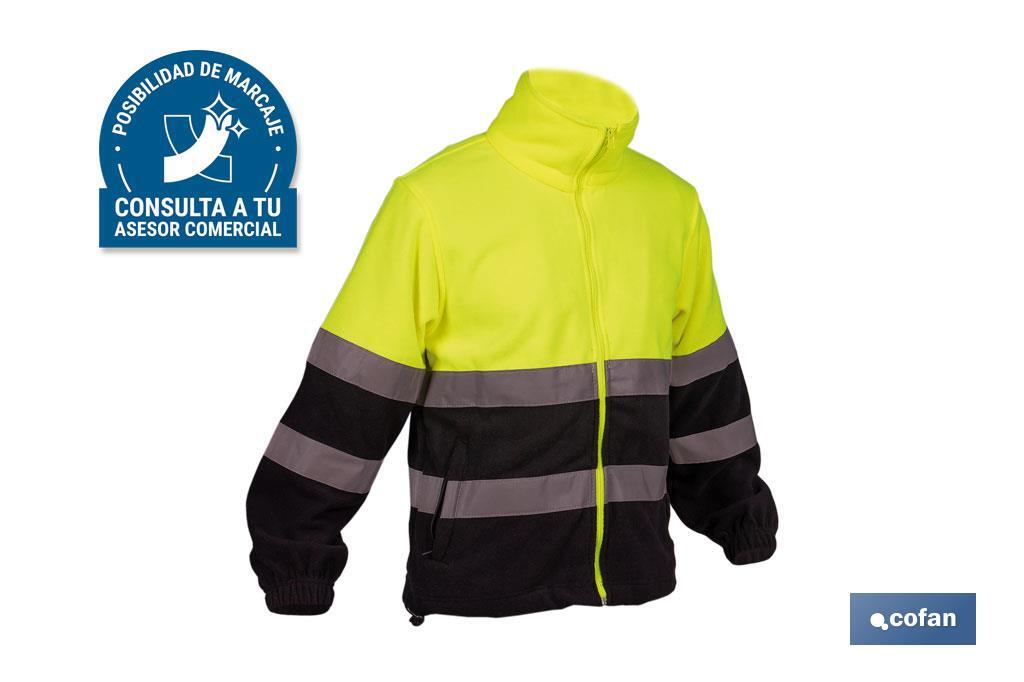 FORRO POLAR DE ALTA VISIBILIDAD MODELO ALTAIR AMARILLO Y AZUL TALLA L