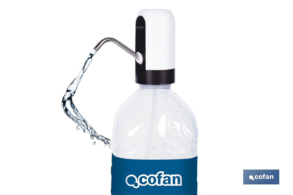 DISPENSADOR DE AGUA PARA GARRAFAS RECARGABLE USB 6.9 X12.3 CM