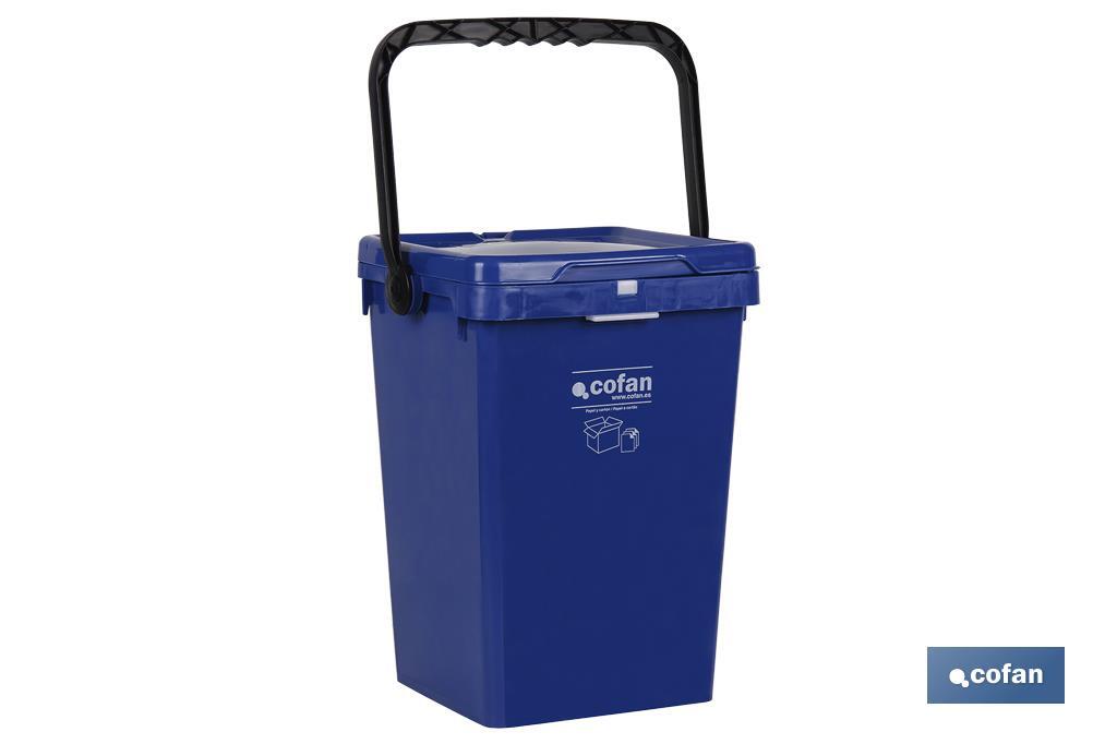 CONTENEDOR AZUL PARA PAPEL-CARTON 25L.