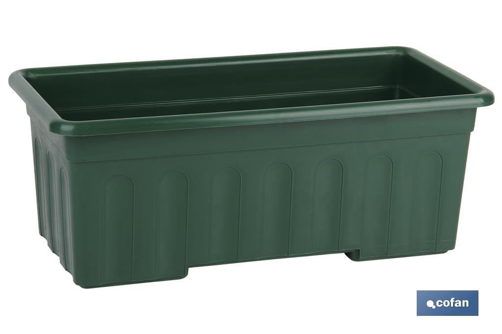JARDINERA VERDE  MODELO AZAHAR 50 X 21.5 X 16 CM venta unitaria
