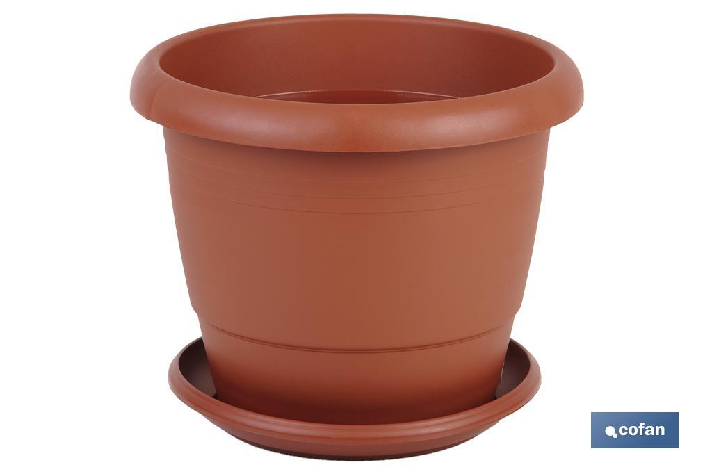 MACETA MARRON MODELO GARDENIA 30X25+ PLATO 24 CM