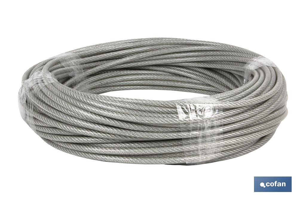 CABLE ACERO (6mm) 4X6MM  6X7+1 PLAST. (100 M)