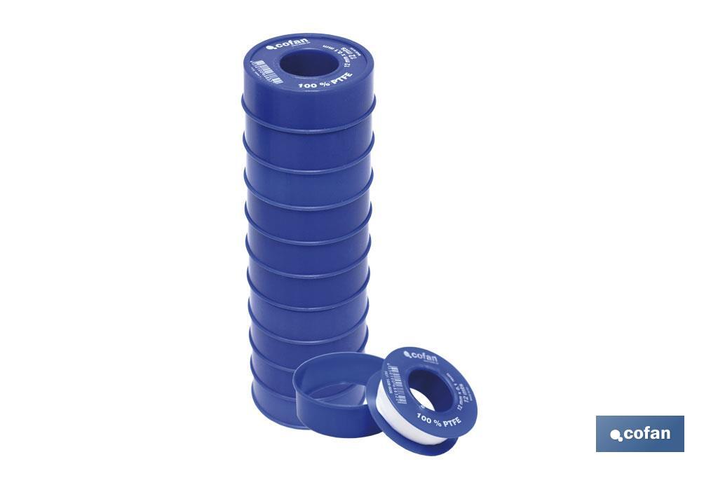 ROLLO 12 MTS CINTA PTFE DE 12mm X 0,10mm