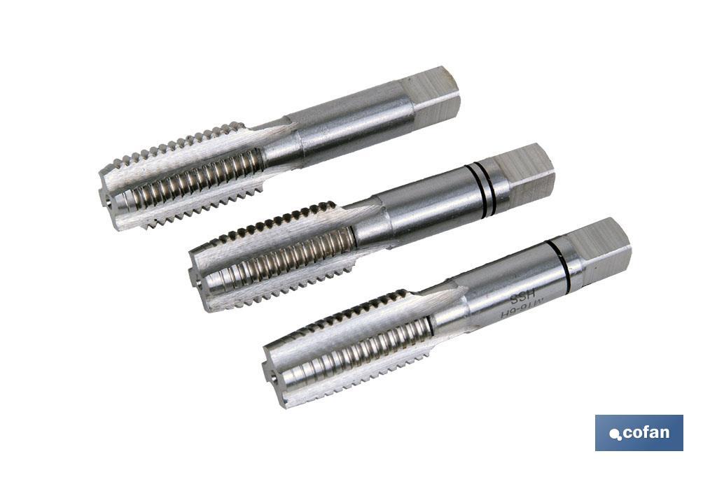 SET 3 MACHOS MANUALES - M9 X 1.25 mm (PACK: 1 UDS)