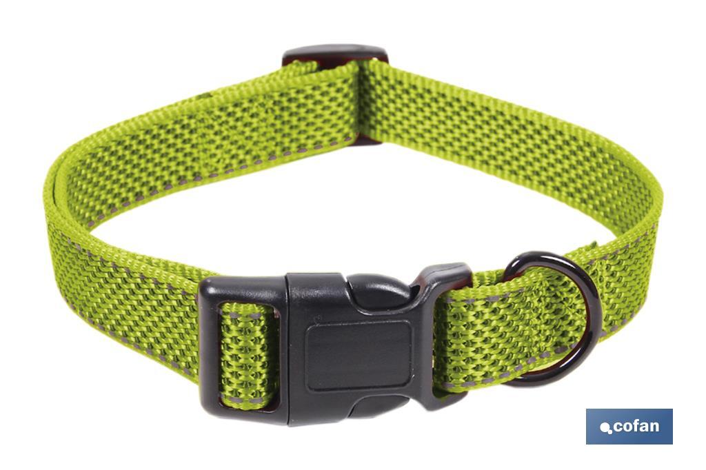 COLLAR PARA PERROS REFLECTANTE VERDE 2,5 X 40-55 CM (PACK: 1 UDS)