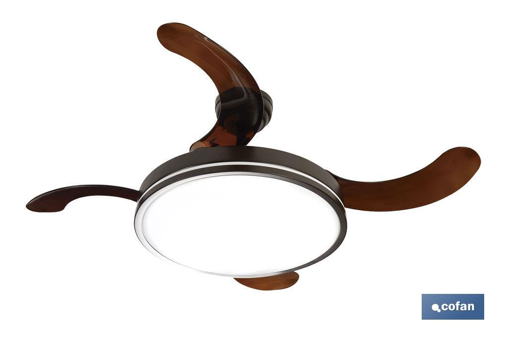 VENTILADOR DE TECHO CON ASPAS DESPLEGABLES Y LUZ LED 106CM 65 W (PACK: 1 UDS)