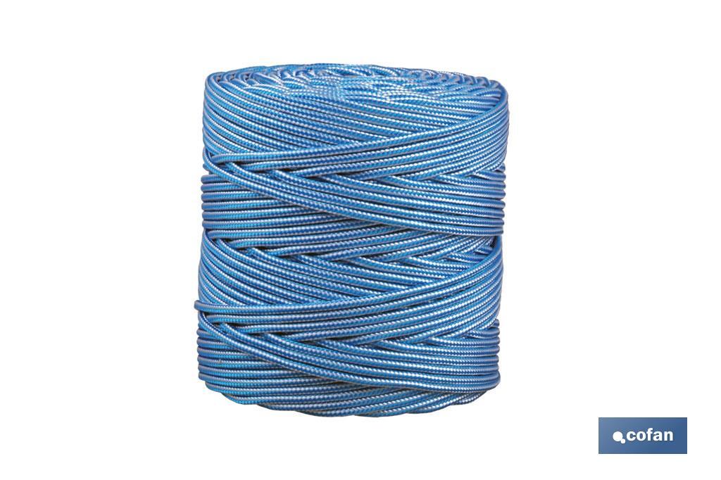 BOBINA CORDON TRENZADO POLI 5 MM 200 MTS BCO/AZUL (PACK: 1 UDS)