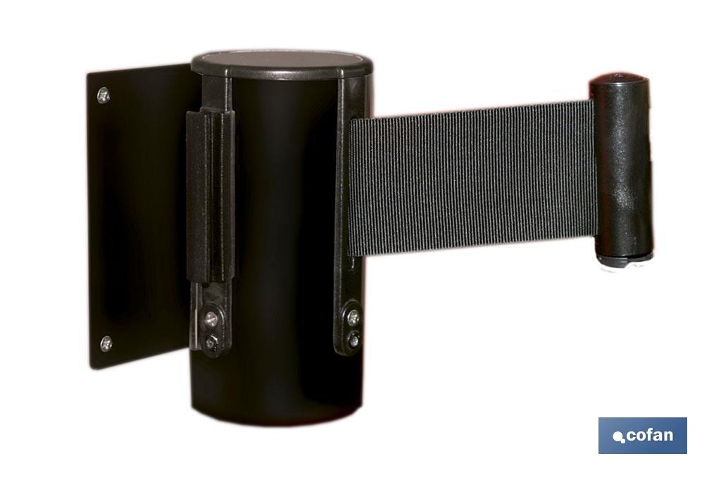 SOPORTE PARED CINTA EXTENSIBLE NEGRA 2100 MM Y ANCLAJES