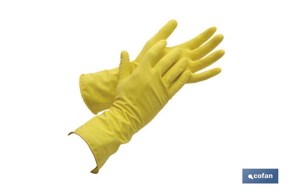 GUANTE DE LÁTEX AMARILLO FLOCADO TALLA 7 VENTA UNITARIA (PACK: 1 UDS)