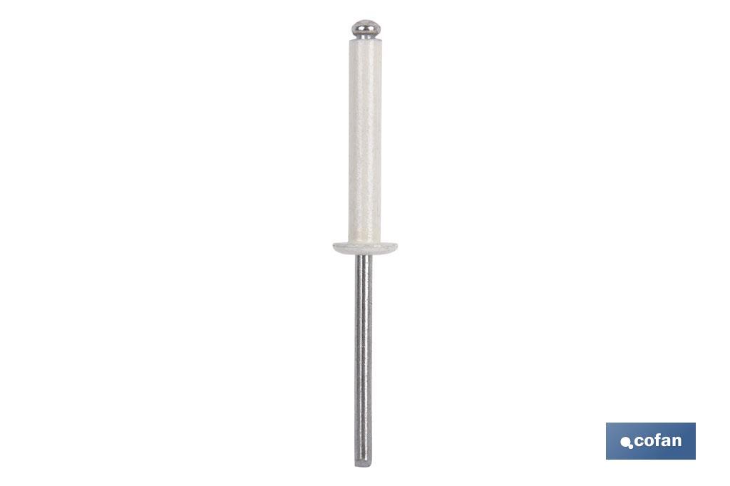 REMACHE ALUMINIO NORMAL BLANCO 4.8 X 30 MM (PACK: 250 UDS)