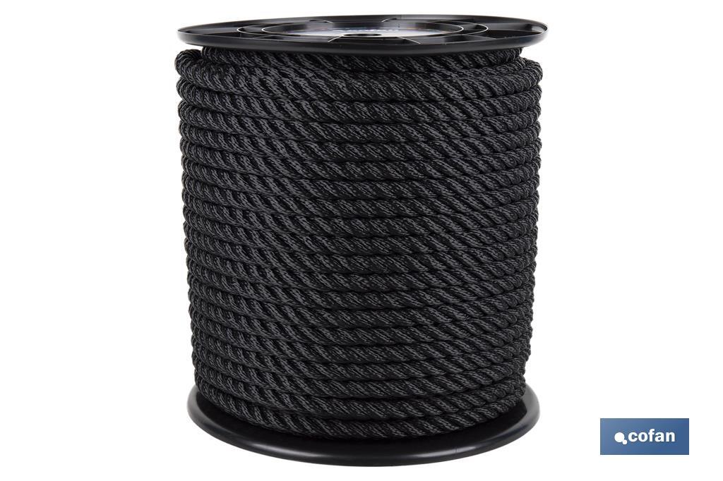 CARRETE CABO DE AMARRE 10 MM 100 M NEGRO (PACK: 1 UDS)