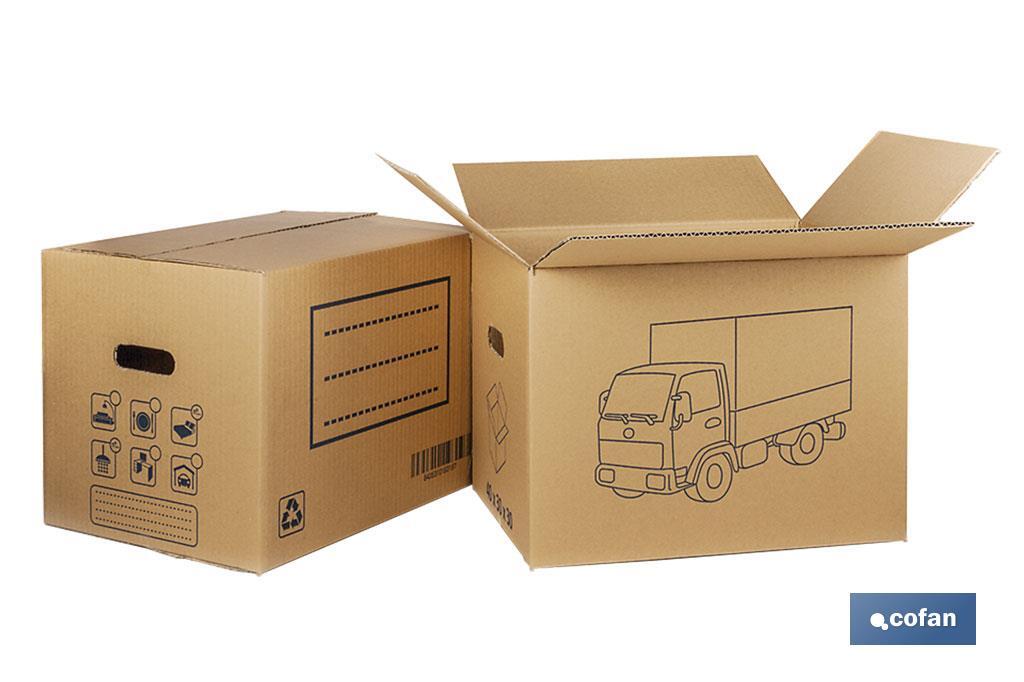 CAJA CARTON MUDANZA ASA TROQUEL. 60X40X40CM (PACK: 10 UDS)