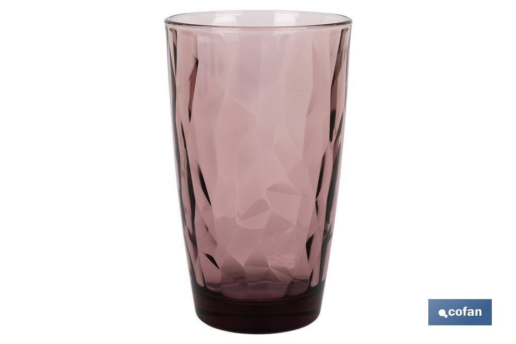 PACK 6 VASOS ALTO VIDRIO 47 CL COLOR PURPURA MODELO JADE