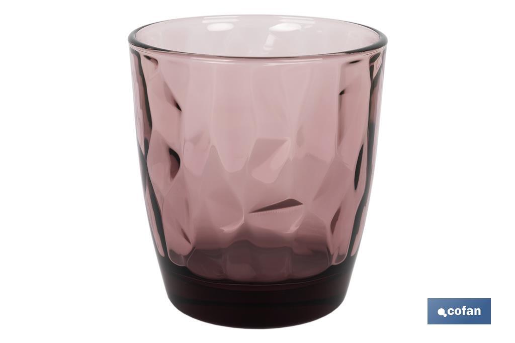 PACK 6 VASOS DE AGUA VIDRIO 30,5 CL COLOR PURPURA MODELO JADE (PACK: 1 UDS)