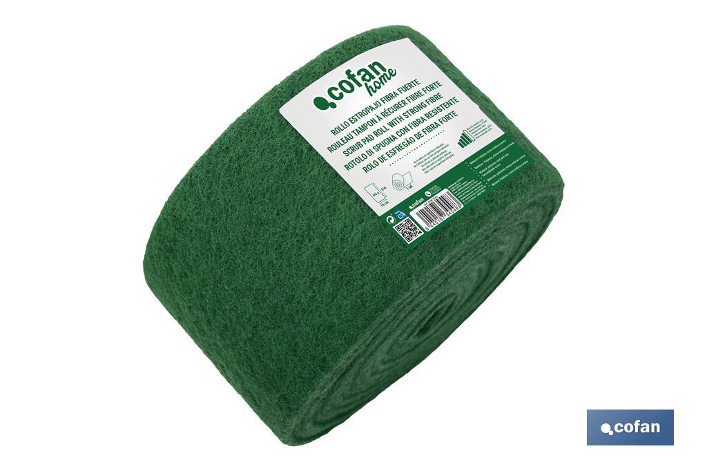 ROLLO ESTROPAJO FIBRA FUERTE VERDE 14X6 m