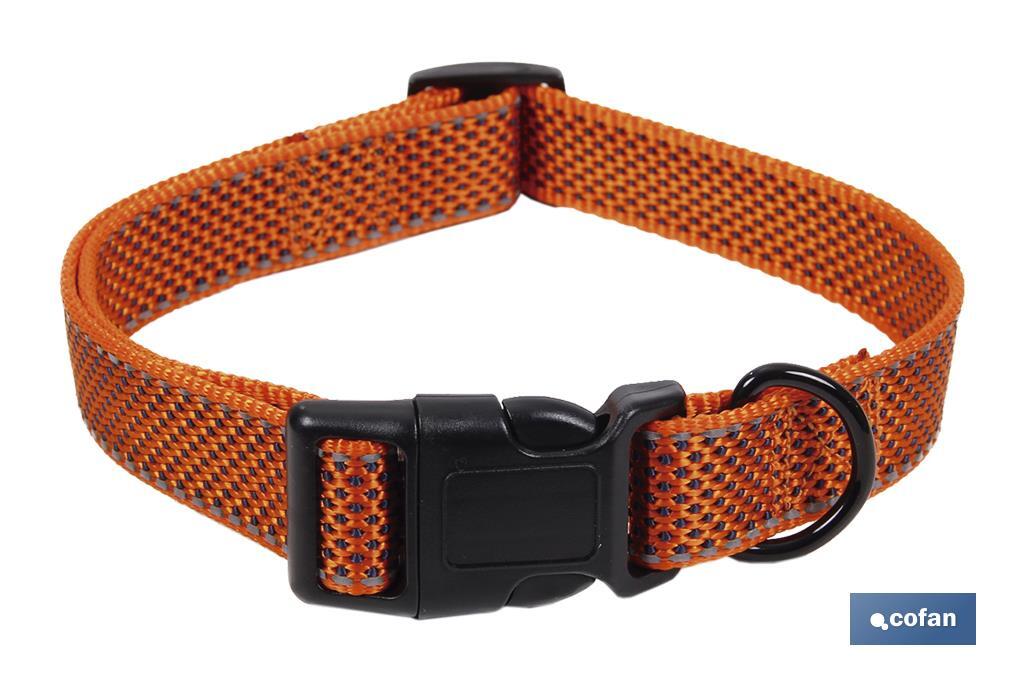 COLLAR PARA PERROS  REFLECTANTE NARANJA 2,5 X 40-55 CM (PACK: 1 UDS)