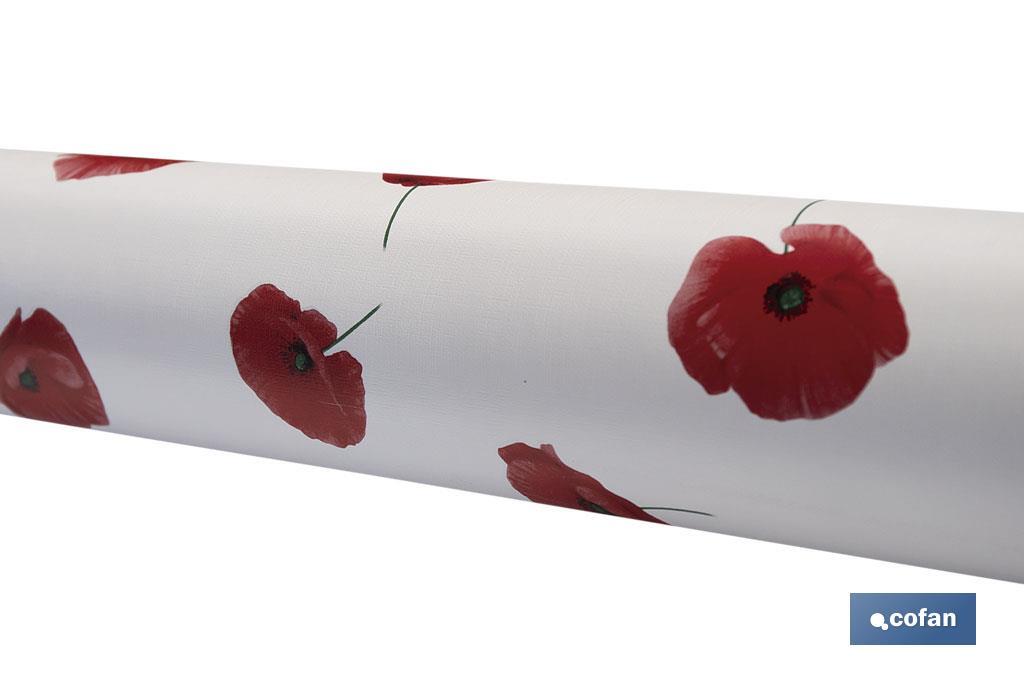 ROLLO DE HULE DISEÑO AMAPOLAS 1,40 X 20 M (PACK: 1 UDS)