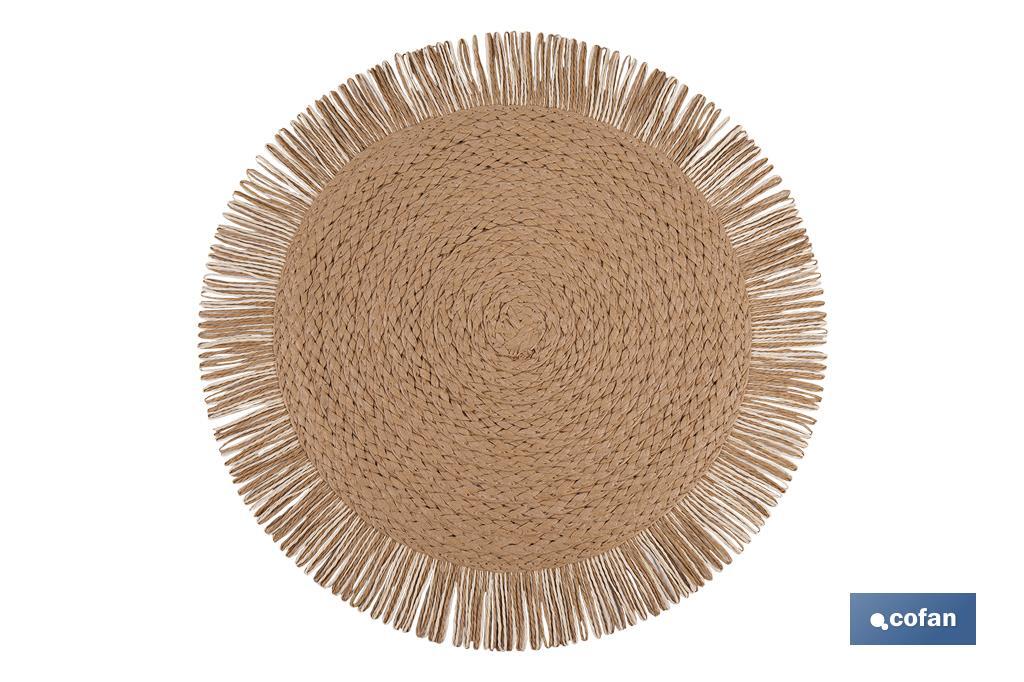BAJOPLATO REDONDO FLECOS COLOR NATURAL MEDIDA 38 CM (PACK: 6 UDS)