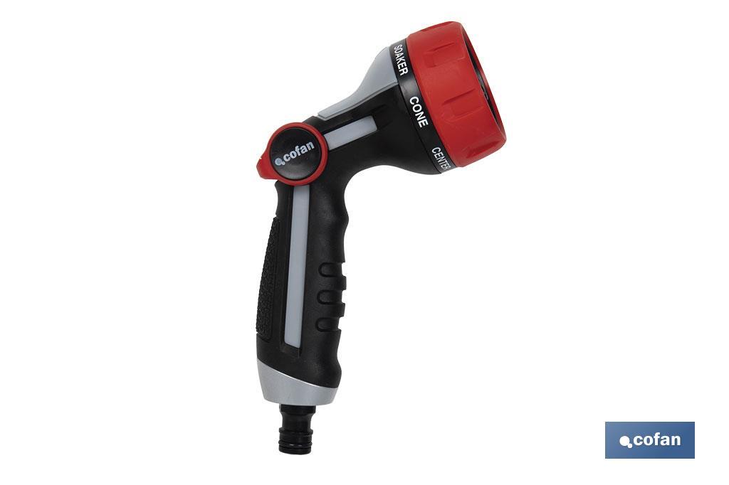 PISTOLA DE RIEGO 7 POSICIONES CON CONTROL DE CAUDAL EN EL PULGAR