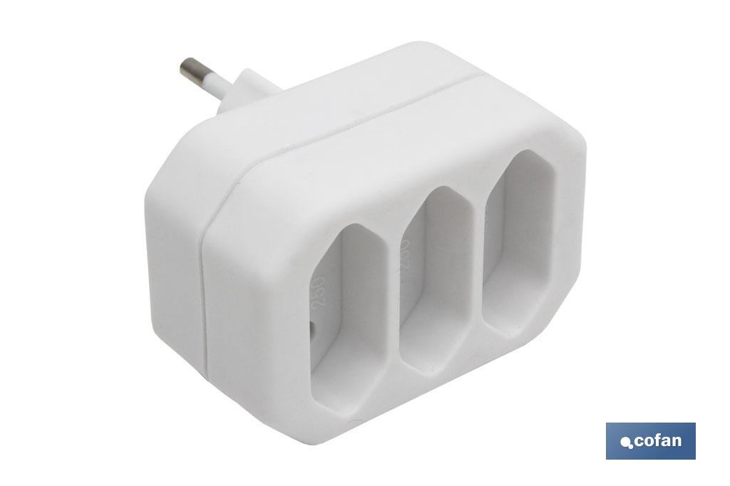 ADAPTADOR 3 VIAS FRONTALES (10A) (PACK: 1 UDS)