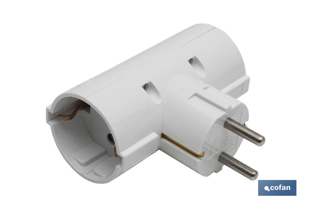 ADAPTADOR SCHUKO 2 VIAS (16A-250V)