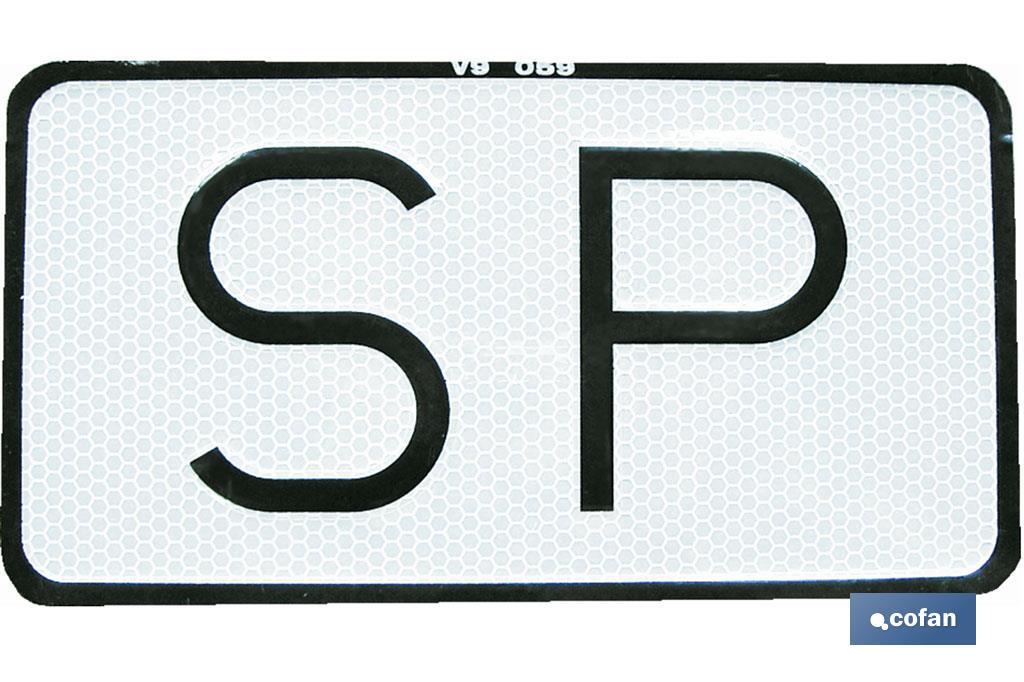 PLACA SP V-9 SERVICIO PÚBLICO 15X75 CM (PACK: 1 UDS)