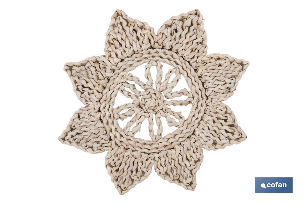 BAJOPLATO EN FORMA ESTRELLA  FIBRA NATURAL MEDIDA 30 CM (PACK: 6 UDS)