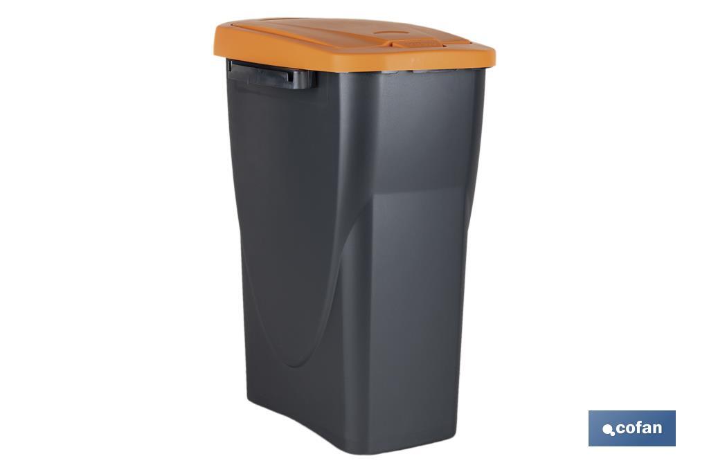 Cubo de basura naranja para reciclar residuos orgánicos | Tres medidas y capacidades diferentes