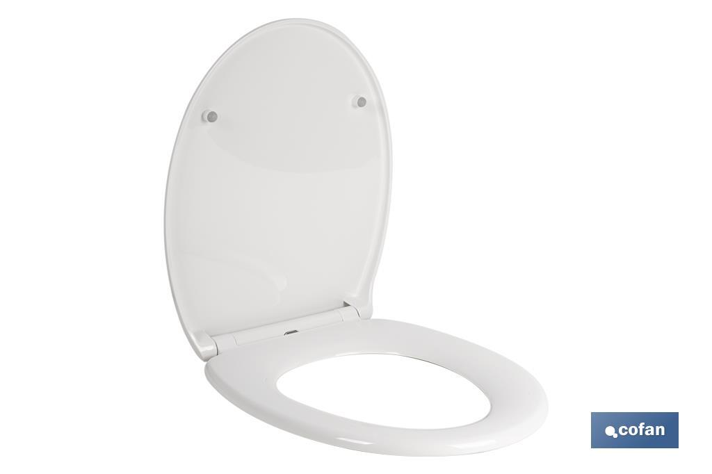 Tapa de WC | Con botón de liberación rápida | Forma oval | Material: polipropileno | Cierre lento y silencioso