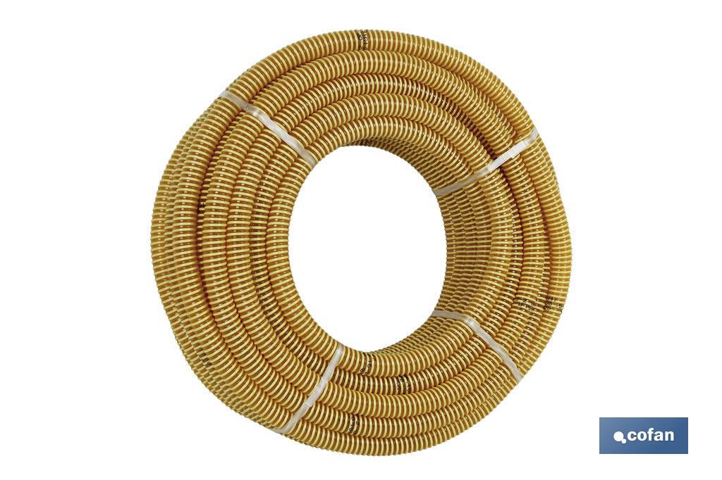 Rollo de tubo en Espiral | Color amarillo | Diferentes longitudes y diámetros